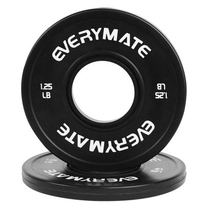 EVERYMATE Black Change Weight Plates 1.25LB Set Fractional Plate Olympic Bumper Plates for Cross Training Bumper Weight Plates Steel Insert Strength Training Weight Plates