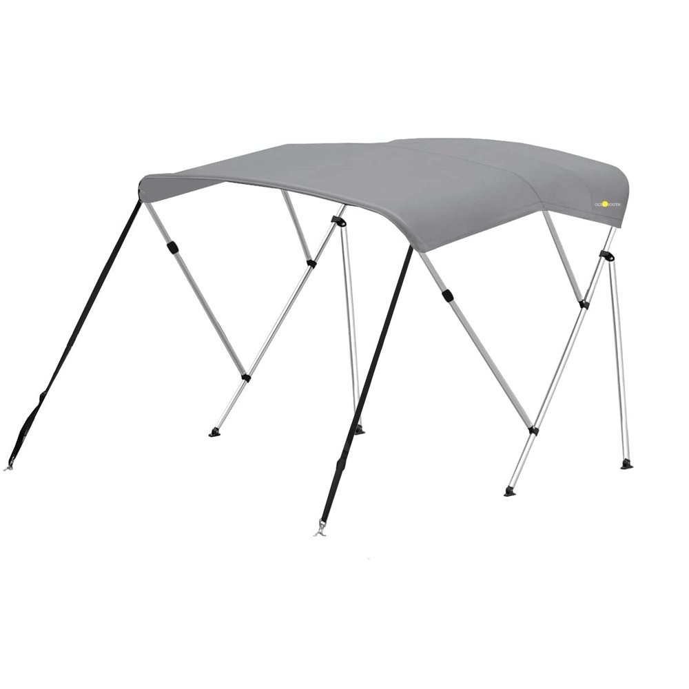 Oceansouth 3 Bow Bimini Top 6ft Length. Bows Frame Sun Shade Boat Waterproof Cover Boot Storage Strap Giant Bow Large Big Fishing (Dark Grey, 67"-72")