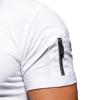 Maiyifu-GJ Men's Muscle V Neck Gym Workout T Shirt Arm Stitching Zipper Pocket Tee Top Fashion Casual Slim Fit Short Sleeve (White,US SIZE 3XL Asia 4XL) view 3