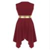 easyforever Women's Sleeveless Color Block Dance Dress Liturgical Praise Lyrical Dancewear Worship Robe Dress Burgundy B XX-Large view 4