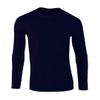 Dninmim Cotton Men's Long Sleeve Solid Color Men T Shirt O-Neck Man Top Tees for Male Clothing Navy Blue M view 1