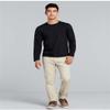 Dninmim Cotton Men's Long Sleeve Solid Color Men T Shirt O-Neck Man Top Tees for Male Clothing Navy Blue M view 3