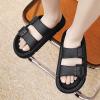 Eliogn Slides Sandals Kids Pillow Lightweight EVA Slipper with Double Buckle Adjustable Quick Dry Non-Slip for Boys Girls Summer Beach Water Shoes Kids Shower Pool Slippers Black 3940 view 2