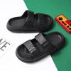Eliogn Slides Sandals Kids Pillow Lightweight EVA Slipper with Double Buckle Adjustable Quick Dry Non-Slip for Boys Girls Summer Beach Water Shoes Kids Shower Pool Slippers Black 3940 view 4