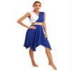 easyforever Women's Sleeveless Color Block Dance Dress Liturgical Praise Lyrical Dancewear Worship Robe Dress Blue B XX-Large view 1
