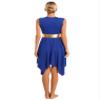 easyforever Women's Sleeveless Color Block Dance Dress Liturgical Praise Lyrical Dancewear Worship Robe Dress Blue B XX-Large view 3