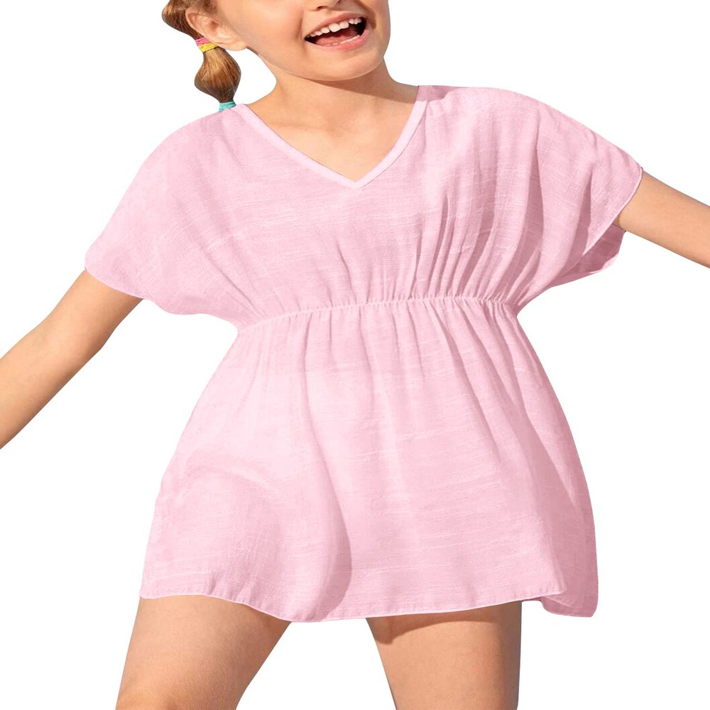 Fommykin Girls Swimwear Cover Ups Kids Beach Bathing Suit Coverups Cute Sweet Bikini Swimsuit Tunic Dress
