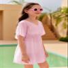 Fommykin Girls Swimwear Cover Ups Kids Beach Bathing Suit Coverups Cute Sweet Bikini Swimsuit Tunic Dress view 3