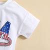 Ayalinggo 4th of July Baby Outfit Boy Girl My First Fourth of July Bubble Romper Oversized Onesie Toddler USA Clothes 2-3T White USA Romper view 4