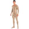 Daenrui Men's One Piece Spandex Long Sleeve Bodysuit Unitard Stretchy Workout Jumpsuit Leotard Costume Coffee Medium view 2