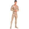 Daenrui Men's One Piece Spandex Long Sleeve Bodysuit Unitard Stretchy Workout Jumpsuit Leotard Costume Coffee Medium view 3