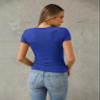 Abardsion Women's Casual Basic Going Out Crop Tops Slim Fit Short Sleeve Crew Neck Tight T Shirts 2026 (Royal Blue, M) view 4