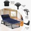 ABORON 5 Positions Camping Cots for Adults,Outdoor Folding Sleeping Cot/Mat,Folding Chaise Lounge Chair with Pillow,Portable Reclining Chair for Beach Lawn Camping Pool,Sunbathing Chairs view 2