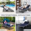 ABORON 5 Positions Camping Cots for Adults,Outdoor Folding Sleeping Cot/Mat,Folding Chaise Lounge Chair with Pillow,Portable Reclining Chair for Beach Lawn Camping Pool,Sunbathing Chairs view 4
