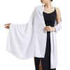 Ciormis Bridesmaid Shawls, Women Lightweight White Pashmina Guest Shawls and Wraps for Wedding (White & Silver) view 1