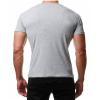 Men's Fashion Button Cotton T-Shirt Casual Slim Fit Basic Short Sleeve Summer Solid Muscle Tee Tops (Light Gray 1,US SIZE XL Asia XXL) view 2