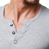 Men's Fashion Button Cotton T-Shirt Casual Slim Fit Basic Short Sleeve Summer Solid Muscle Tee Tops (Light Gray 1,US SIZE XL Asia XXL) view 3