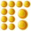 Baisidiwei Baseballs 12 Pack Dimpled Baseballs, 9-Inch Pitching Machine Balls for Hand-Eye Coordination, Hitting and Fielding Practice (Yellow red) view 1