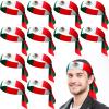 12 Pcs Mexico Country Flag Headbands Mexican Bandana with National Flag Headband Sweatbands for Men Women Sports(Lace up) view 1