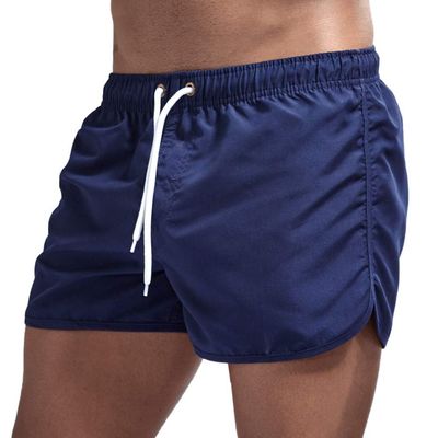 Mens Swimming Trunks 5 Inch Inseam No Mesh Liner Quick Dry Swim Shorts Summer Beach Swim Trunks Surfing Sport Bathing Suit A-Dark Blue
