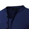 Mens Cotton Muscle Slim Fitted Sport T-Shirt Casual Button Stand Collar Tops Basic V-Neck Pullover Short Sleeve (Dark Blue,US SIZE XS Asia S) view 3