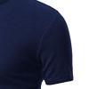 Mens Cotton Muscle Slim Fitted Sport T-Shirt Casual Button Stand Collar Tops Basic V-Neck Pullover Short Sleeve (Dark Blue,US SIZE XS Asia S) view 4