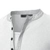Mens Cotton Muscle Slim Fitted Sport T-Shirt Casual Button Stand Collar Tops Basic V-Neck Pullover Short Sleeve (White,US Size M Asia L) view 3