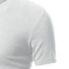 Mens Cotton Muscle Slim Fitted Sport T-Shirt Casual Button Stand Collar Tops Basic V-Neck Pullover Short Sleeve (White,US Size M Asia L) view 4