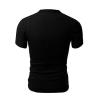 Maiyifu-GJ Mens Cotton Muscle Slim Fitted Sport T-Shirt Casual Button Stand Collar Tops Basic V-Neck Pullover Short Sleeve (Black,US SIZE XS Asia S) view 2
