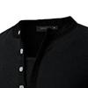 Maiyifu-GJ Mens Cotton Muscle Slim Fitted Sport T-Shirt Casual Button Stand Collar Tops Basic V-Neck Pullover Short Sleeve (Black,US SIZE XS Asia S) view 3