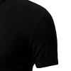 Maiyifu-GJ Mens Cotton Muscle Slim Fitted Sport T-Shirt Casual Button Stand Collar Tops Basic V-Neck Pullover Short Sleeve (Black,US SIZE XS Asia S) view 4