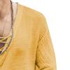 Maiyifu-GJ Men's Casual Cotton Linen Tee Fashion Lace Up Short Sleeve Beach Shirts V Neck Hippie T-Shirt (Yellow,US Size L Asia XL) view 4