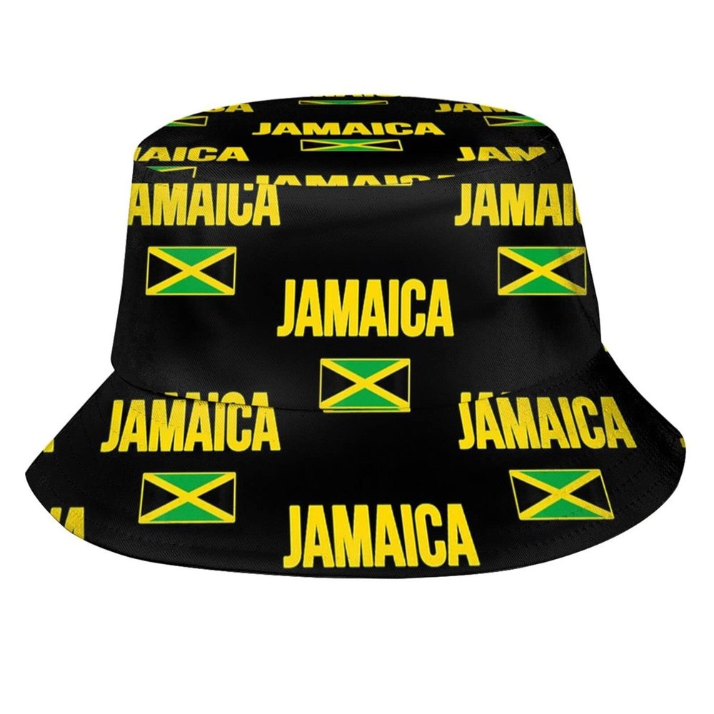 Cute Jamaica Flag Bucket Hats Summer Travel Beach Sun Hats Outdoor Jamaican Fisherman Cap for Men Women Teens