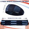 Men's Sweatbands for Workouts and Sports - Camo Headband, Sweat Absorbing Wide Head Band for Basketball, Football, Cycling, Running, Yoga, 4.7 x 9.8 Inch (Flag Style) view 2