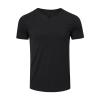 Men's Basic Tailored Fit Short Sleeve Fashion Casual Front Placket Tee Cotton Notch Neck T Shirt (Black,US Size M Asia L) view 1