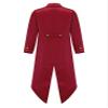 Choomomo Kids Boys Girls Medieval Steampunk Tuxedo Halloween Vampire Tailcoat Jacket Victorian Frock Coat Red 8 Years view 2