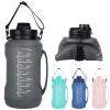 Collapsible Water Bottles, 2L/64OZ travel water bottle Bottle with Straw, Half Gallon Large Water Bottle for Travel Outdoor Sports Runing Fitness Yoga (Upgraded black) view 1