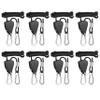 HealSmart 8Pcs 1/8" Kayak Tie Downs Rope Canoe Bow and Stern Tie Down Straps Adjustable Heavy Duty Cargo Ratchet Pulley Rope Hanger, Black view 1