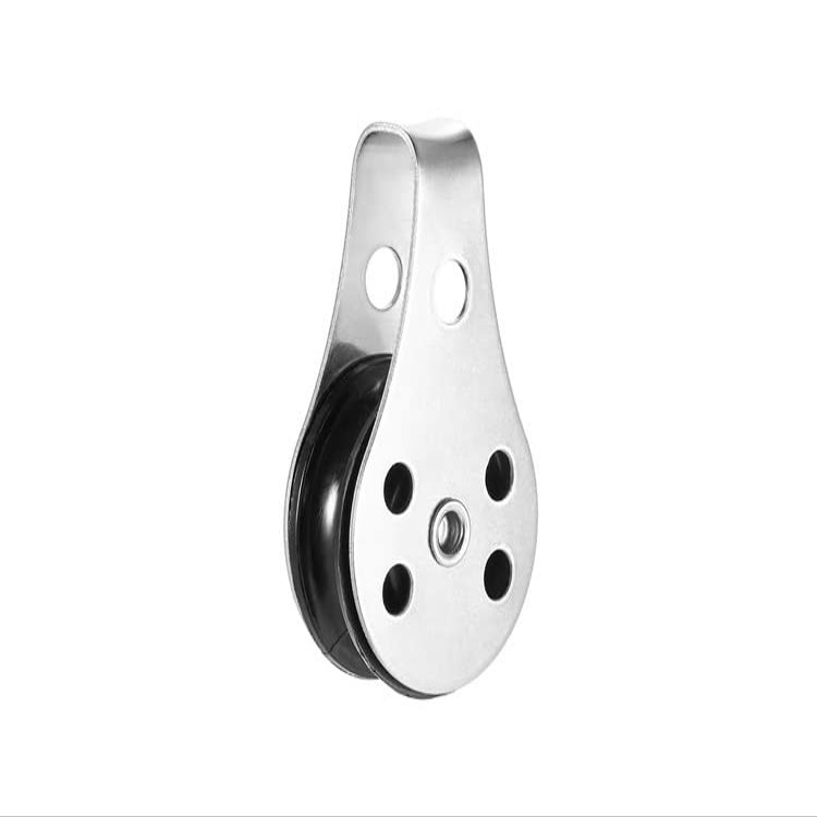 2PCS Stainless Steel 316 Pulley Blocks Rope Runner Kayak Canoe Anchor Trolley Kit For 2mm To 8mm Rope