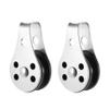 2PCS Stainless Steel 316 Pulley Blocks Rope Runner Kayak Canoe Anchor Trolley Kit For 2mm To 8mm Rope view 2