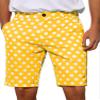Lars Amadeus Polka Dots Shorts for Men's Straight Fit Comfort Flat Front Chino Shorts 38 Yellow view 1