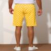 Lars Amadeus Polka Dots Shorts for Men's Straight Fit Comfort Flat Front Chino Shorts 38 Yellow view 3