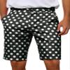 Lars Amadeus Polka Dots Shorts for Men's Straight Fit Comfort Flat Front Chino Shorts 28 Black view 1
