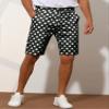 Lars Amadeus Polka Dots Shorts for Men's Straight Fit Comfort Flat Front Chino Shorts 28 Black view 2