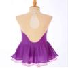 Oyolan Kids Girls Rhinestone Sleeveless Ice Skating Dress Irregular Hem Leotard Dress Figure Skating Competition Costume Purple B 12 Years view 4
