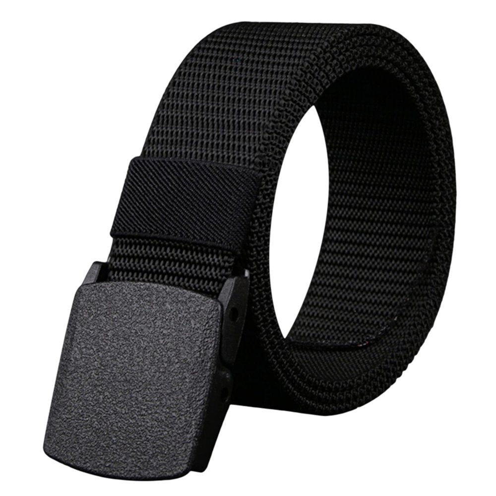 DAMAJI Nylon Belt for Men 1.5inch Military Tactical Belt Adjustable Slide Plastic Buckle Web Canvas Belt Outdoor, Black