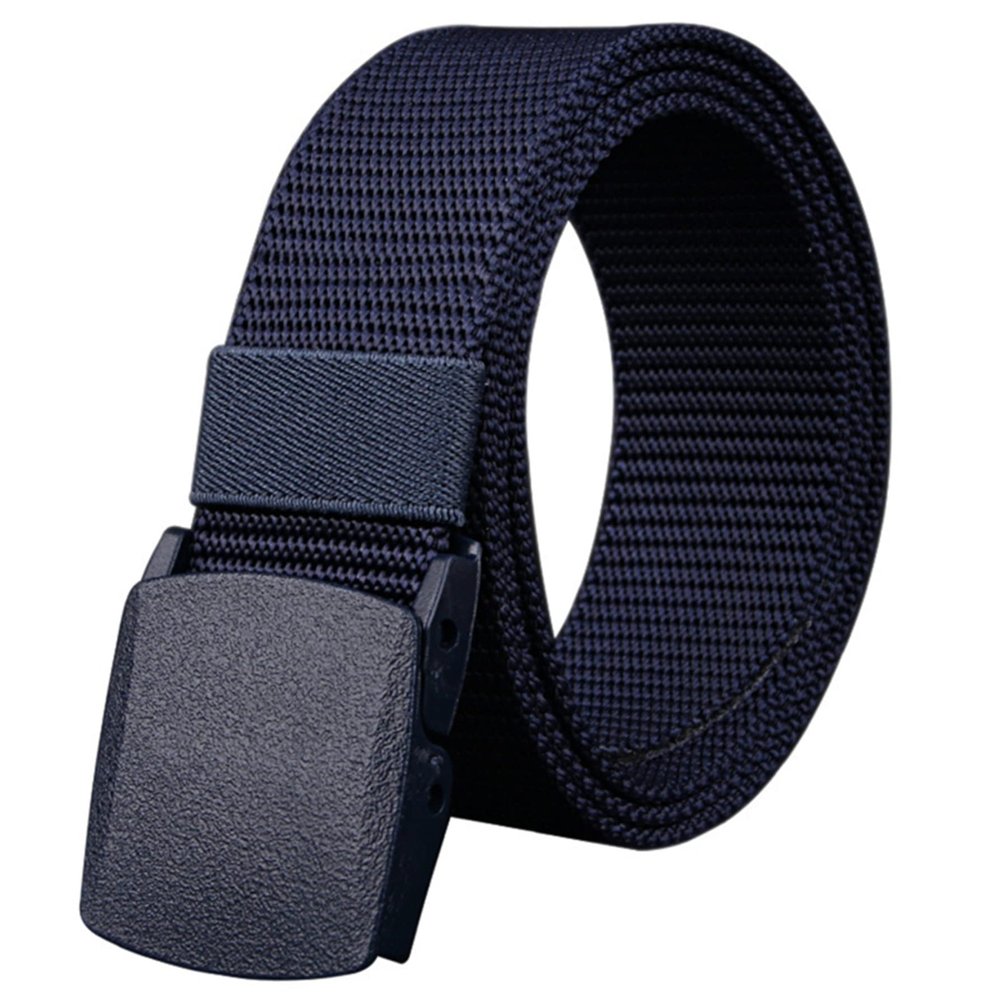 DAMAJI Nylon Belt for Men 1.5inch Military Tactical Belt Adjustable Slide Plastic Buckle Web Canvas Belt Outdoor, Navy Blue