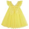 AGQT Baby Girls Tulle Tutu Dress Sleeveless Infant Butterfly Print Back Tutu Dresses Birthday Party Holiday Wedding Layered Lace Mini Layers Dress Yellow Size 6-12 Months view 1