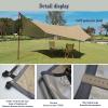 Outdoor Camping Sunshade, 5.1x5.1m Ultra-Light Large Area Hammock Tarp, rain and Sun Protection, for Spring Outing, Picnic with 2 Aluminium Poles + 8 Wind Ropes + 8 Tent Stakes and Carry Bag view 3