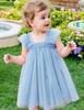 AGQT Baby Girls Tulle Tutu Dress Sleeveless Toddler Butterfly Print Back Tutu Dresses Birthday Party Gowns Wedding Layered Lace Holiday Mini Dress Light Blue Size 18-24 Months view 2